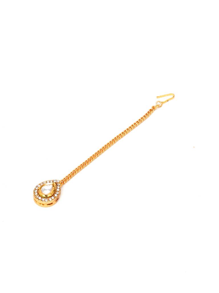 Teardrop Kundan & Crystal Maang Tikka : RRA23-48