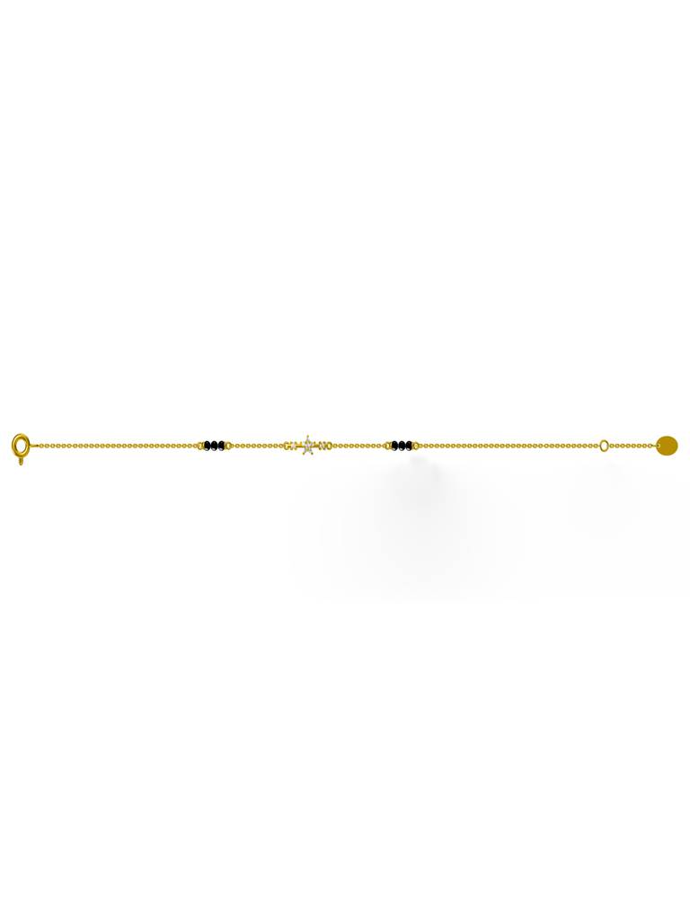 18K Gold Plated Cubic Zirconia Mangalsutra Link Bracelet : MB002