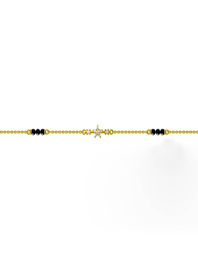 18K Gold Plated Cubic Zirconia Mangalsutra Link Bracelet : MB002