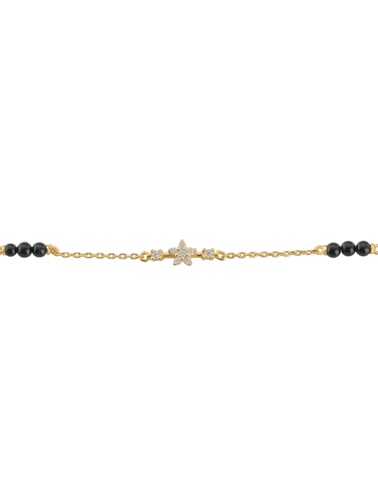 18K Gold Plated Cubic Zirconia Mangalsutra Link Bracelet : MB002