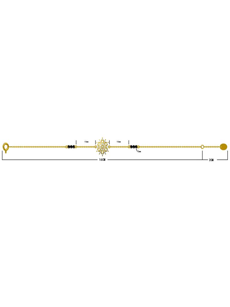Women Sterling Silver Cubic Zirconia Gold-Plated Charm Bracelet : MB008