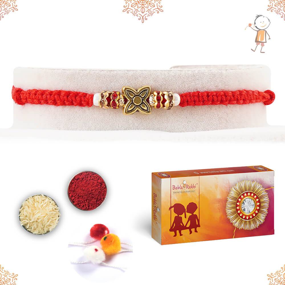 Unique Bead Rakhi With Handcrafted Thread : MBR373