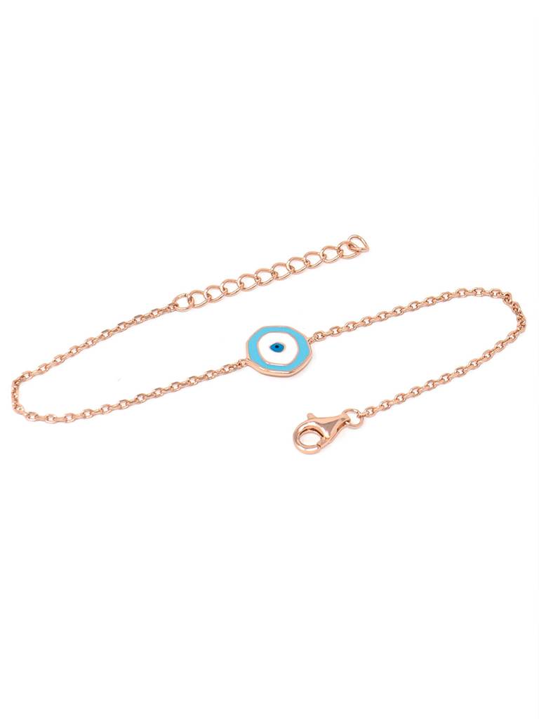 Mannash Unconventional Evil Eye Rose Gold Plated 925 Sterling Silver Chain Bracelet