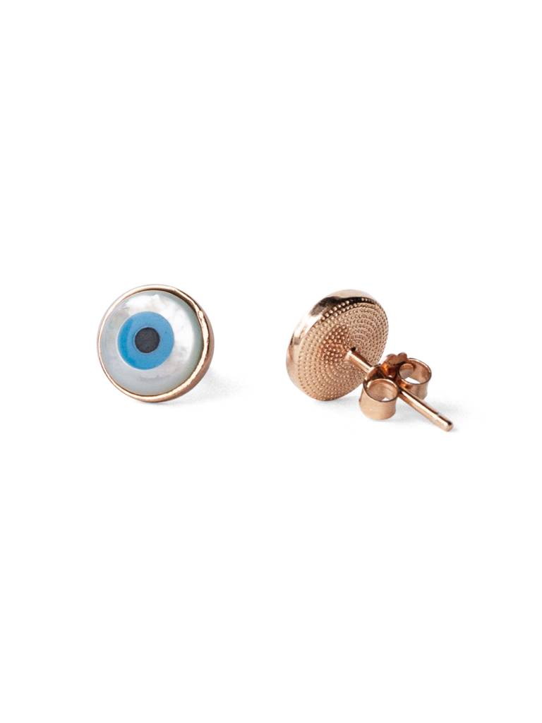 Evergreen Evil Eye Rose Gold Plated Sterling Silver Pendant Set With Chain : MCRJPSC591D1403