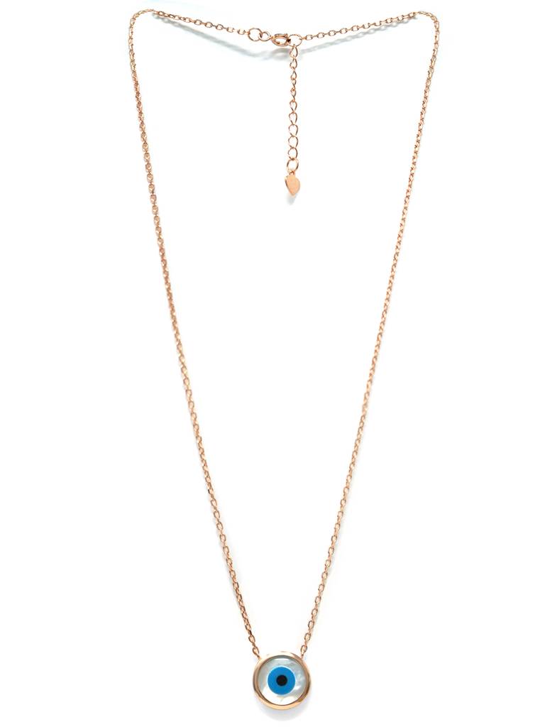 Mannash Classic Evil Eye Mother-Of-Pearl Rose Gold Plated Sterling Silver Pendant Necklace : MCRNCP228D1167