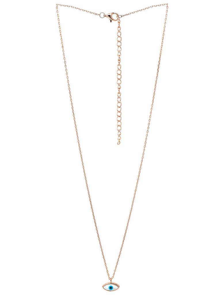 Mannash Petite Dainty Evil Eye Rose Gold Plated 925 Sterling Silver Chain Necklace