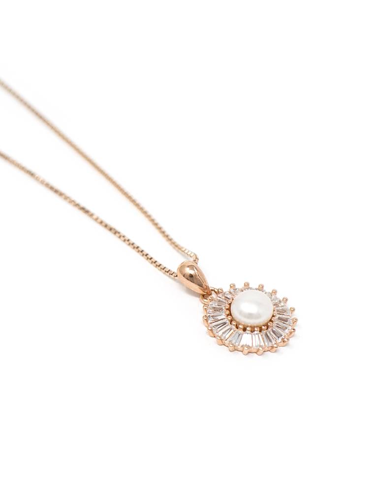 Mannash Cosmic Pearl Rose Gold Plated Sterling Silver Pendant : MCRPC576D1363