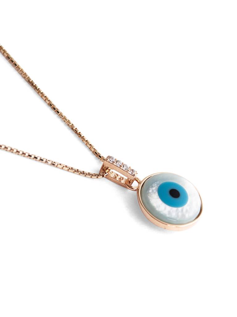 Evergreen Evil Eye Rose Gold Plated Sterling Silver Pendant With Chain : MCRPC591D1400
