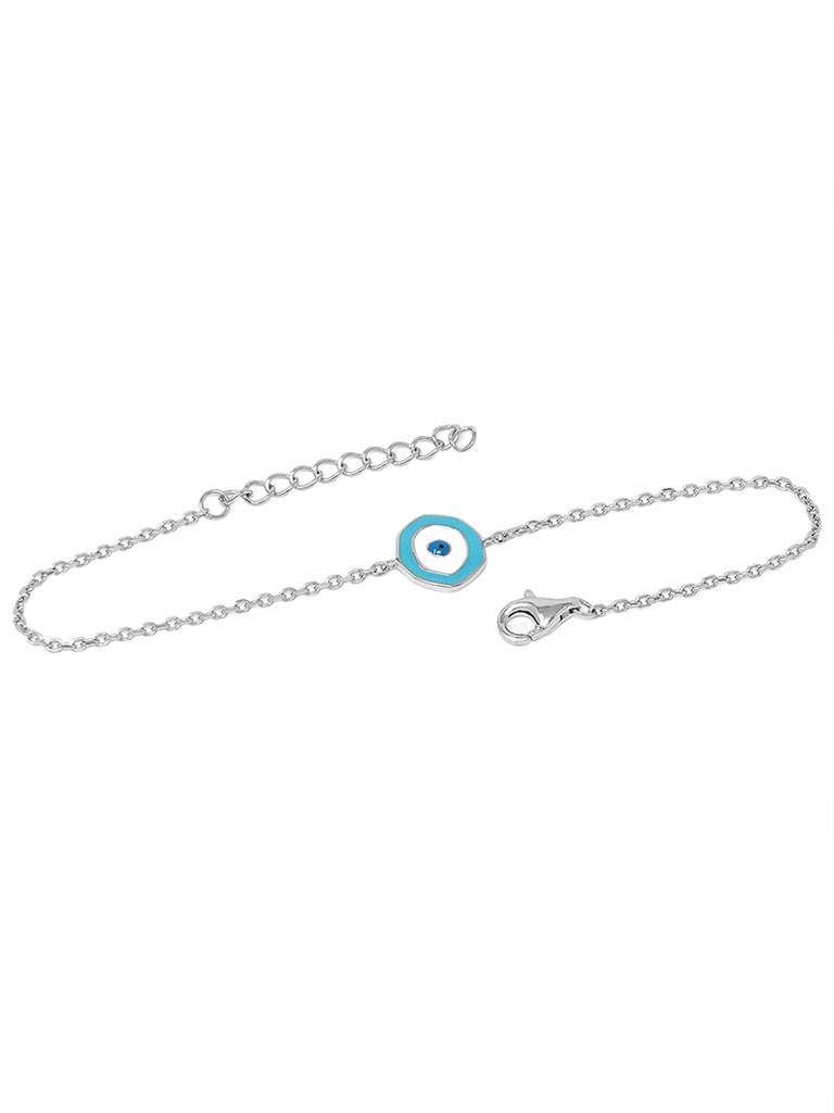 Mannash Unconventional Evil Eye 925 Sterling Silver Chain Bracelet