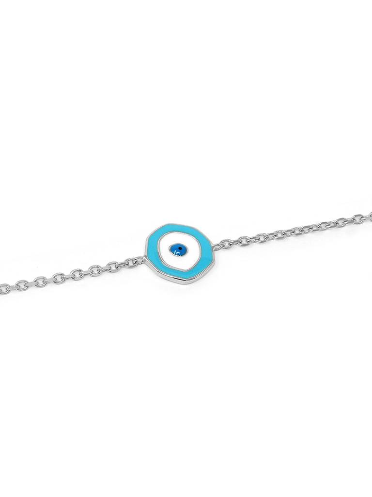 Mannash Unconventional Evil Eye 925 Sterling Silver Chain Bracelet