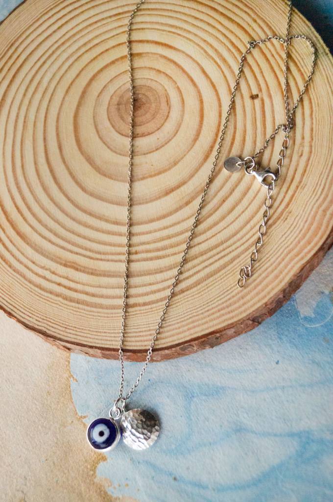 Evil Eye Gold Plated Sterling Silver Charm Pendant With Chain : MCSCPC667D1587
