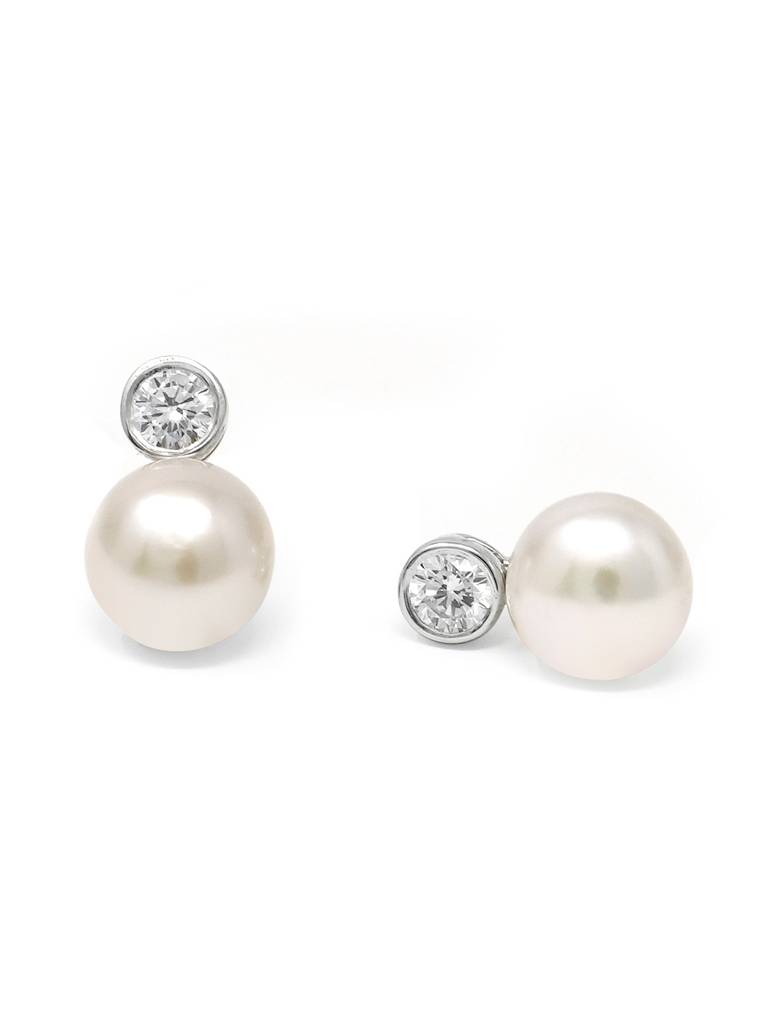Mannash Pearl With A Bling Sterling Silver Drop Earrings : MCSED461D1104