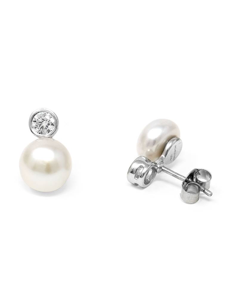 Mannash Pearl With A Bling Sterling Silver Drop Earrings : MCSED461D1104