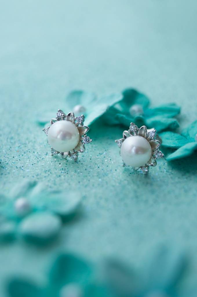 Mannash Fairy Land Statement Pearl Sterling Silver Stud Earrings : MCSES233D459