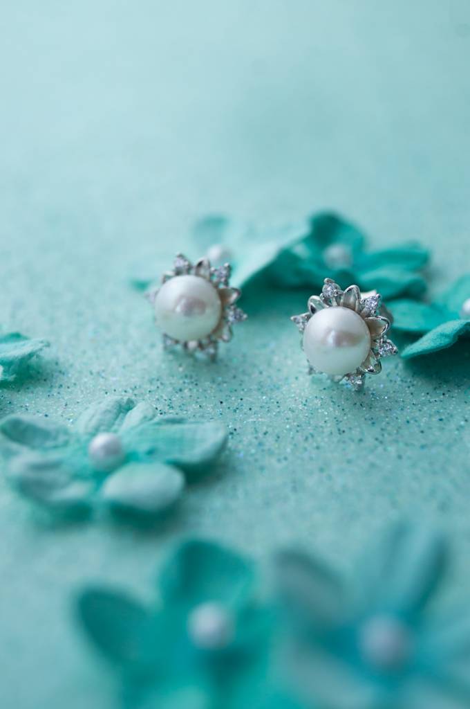 Mannash Fairy Land Statement Pearl Sterling Silver Stud Earrings : MCSES233D459