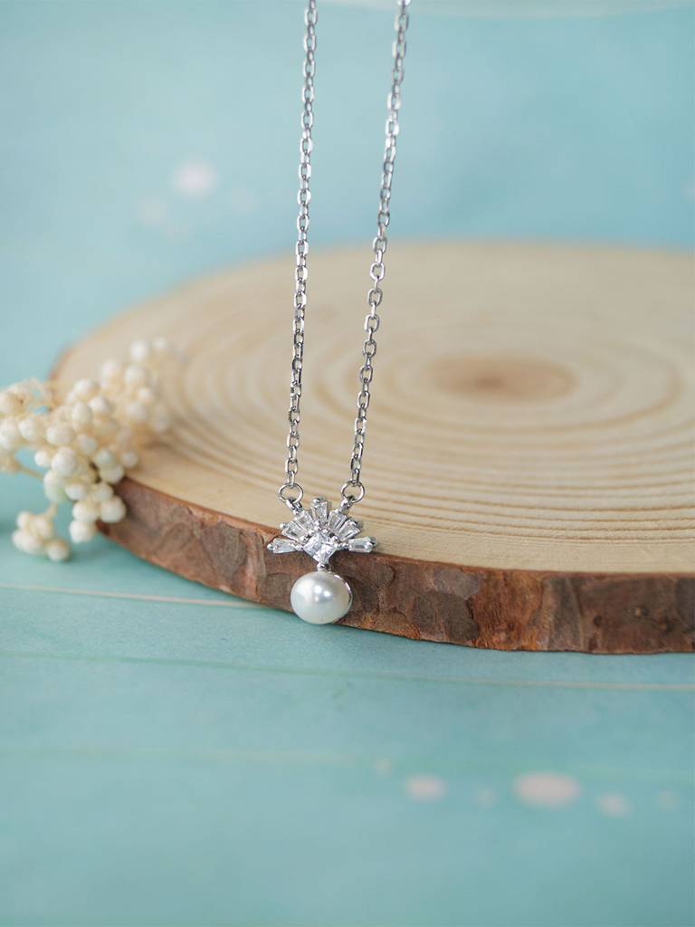 Mannash Pearly Fireworks Sterling Silver Chain Necklace : MCSN726D1716
