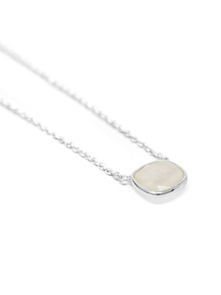 Mannash Rainbow Moonstone Cushion Cut Sterling Silver Pendant Necklace : MCSNCP220D441