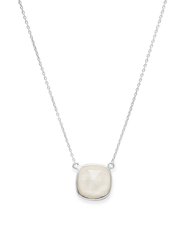 Mannash Rainbow Moonstone Cushion Cut Sterling Silver Pendant Necklace : MCSNCP220D441