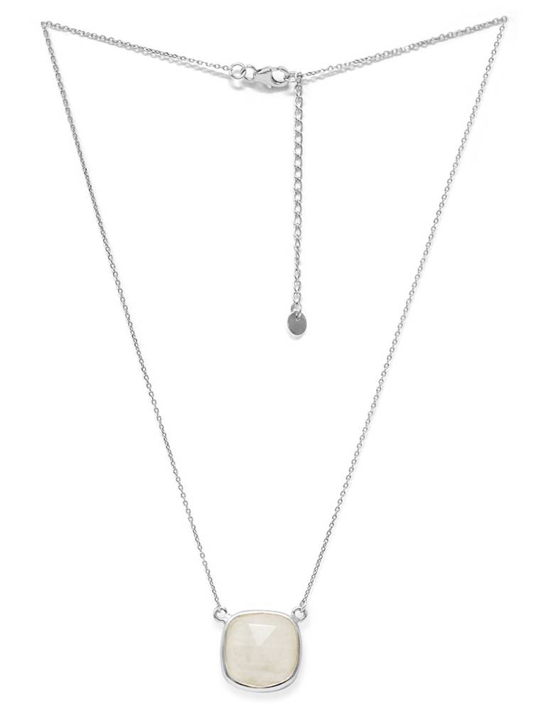 Mannash Rainbow Moonstone Cushion Cut Sterling Silver Pendant Necklace : MCSNCP220D441