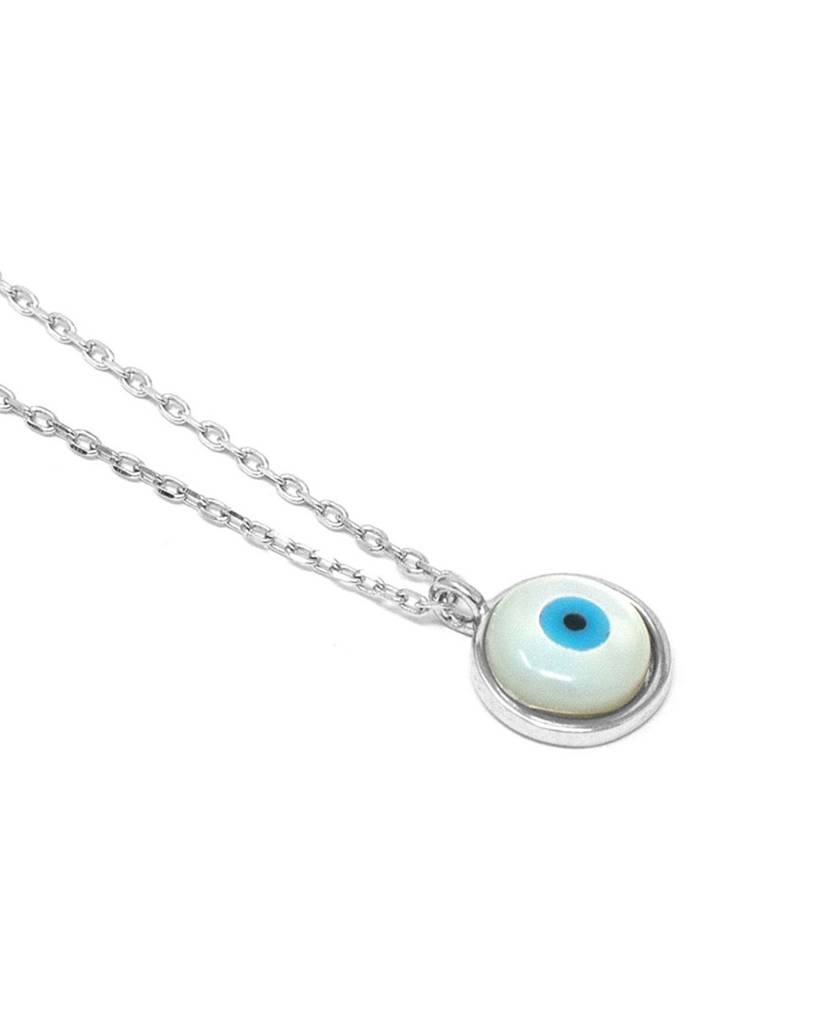 Petite Classic Evil Eye Rose Gold Plated Sterling Silver Chain Necklace : MCSNCP399D907