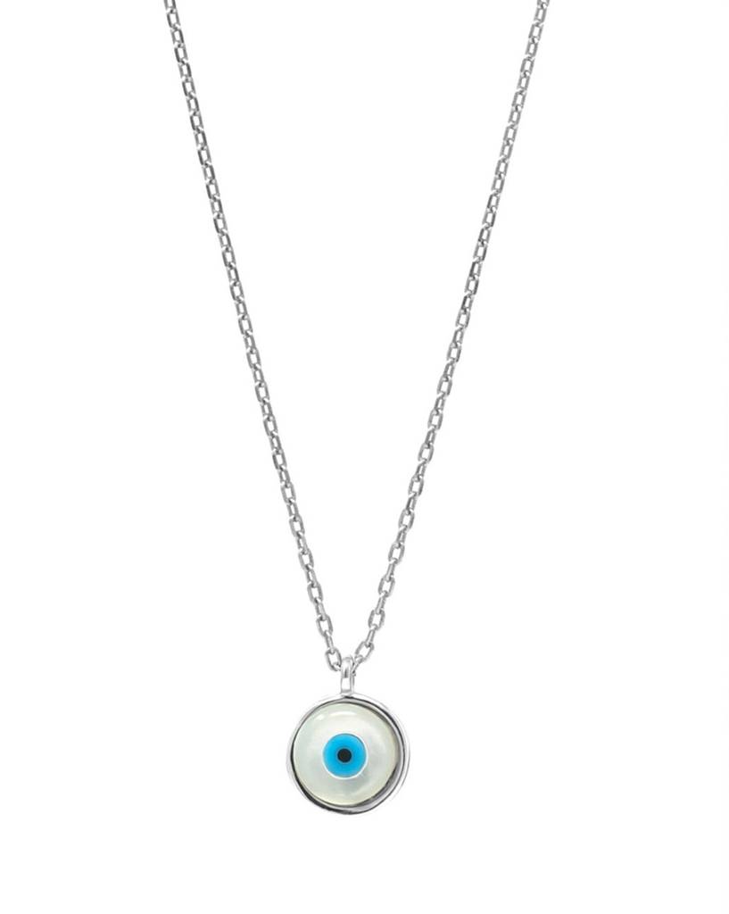 Petite Classic Evil Eye Rose Gold Plated Sterling Silver Chain Necklace : MCSNCP399D907
