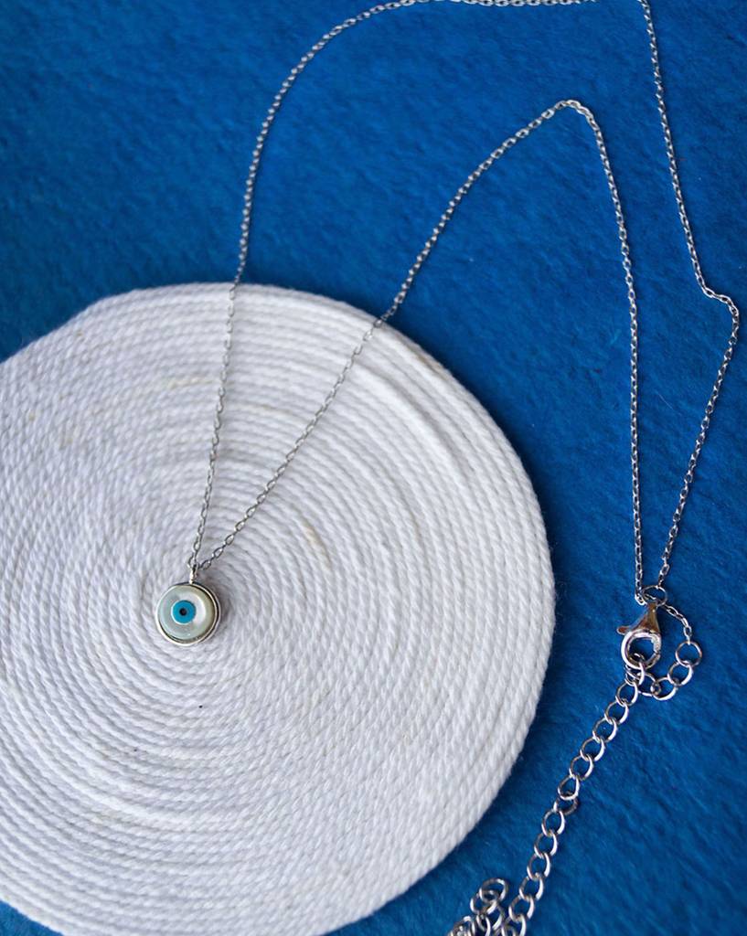 Petite Classic Evil Eye Rose Gold Plated Sterling Silver Chain Necklace : MCSNCP399D907