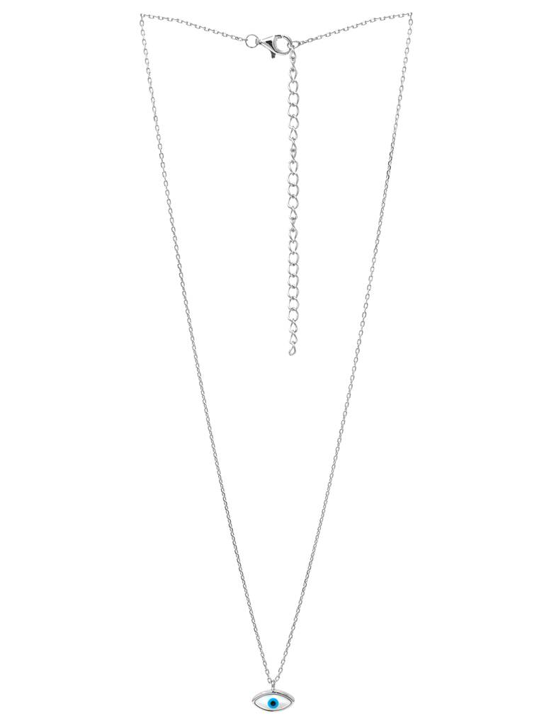 Mannash Petite Dainty Evil Eye 925 Sterling Silver Chain Necklace