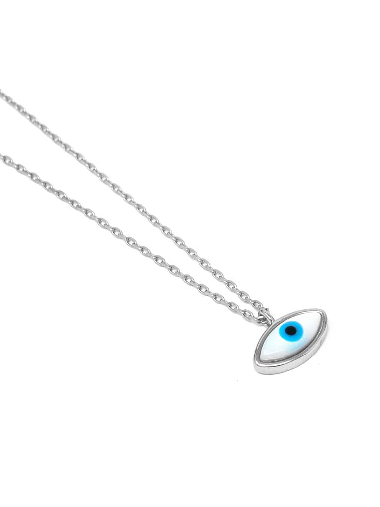 Mannash Petite Dainty Evil Eye 925 Sterling Silver Chain Necklace