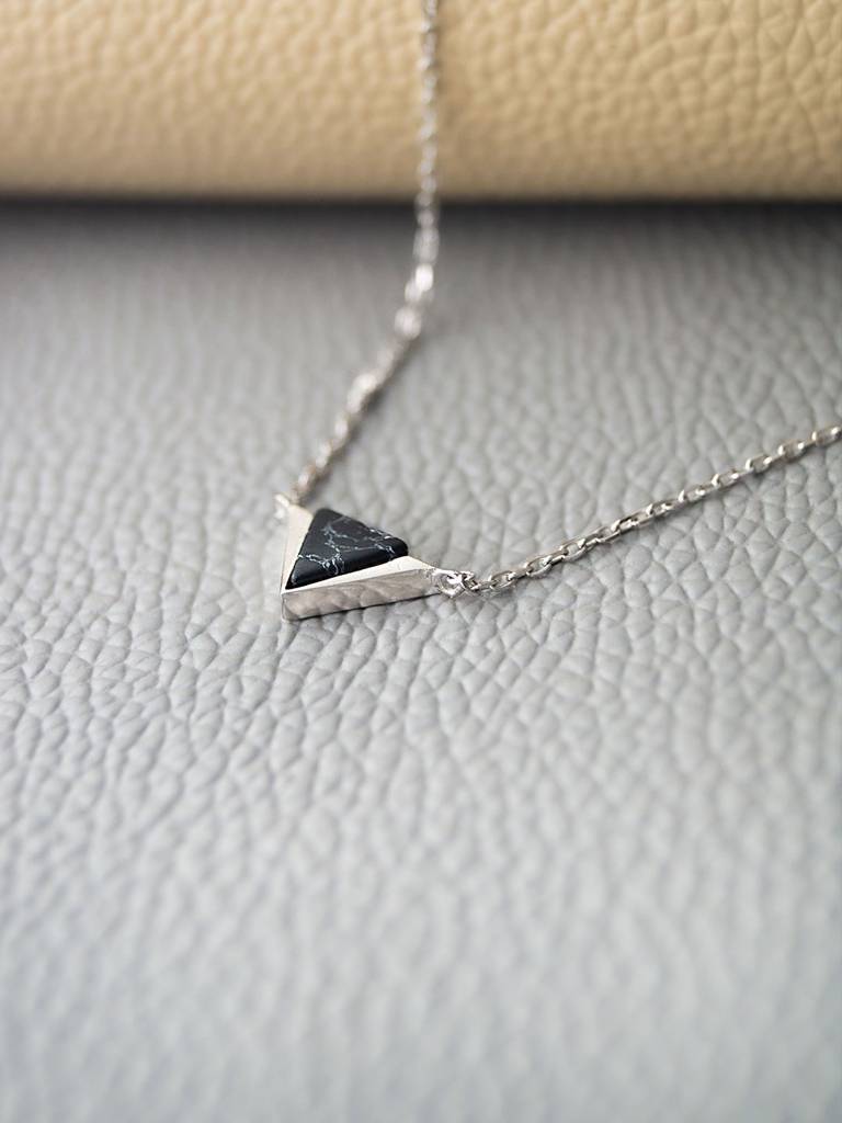 Mannash Minaret Triangle Sterling Silver Chain Necklace : MCSNCP436D1055