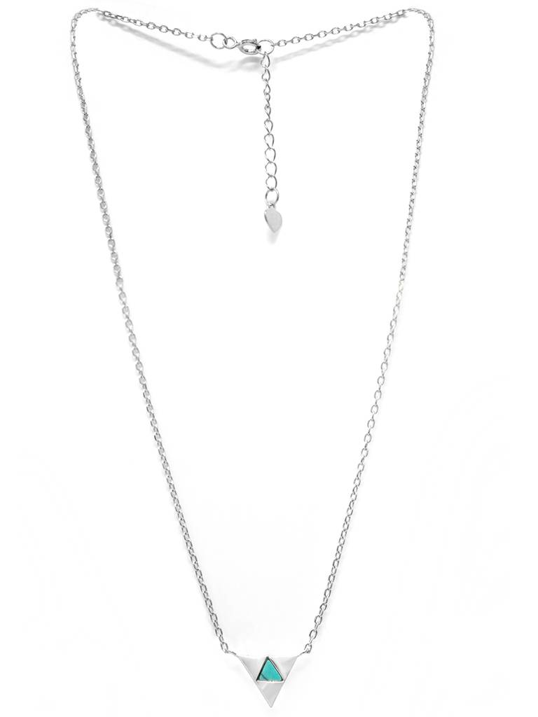 Mannash Lapiz Triangle Sterling Silver Chain Necklace : MCSNCP454D1081