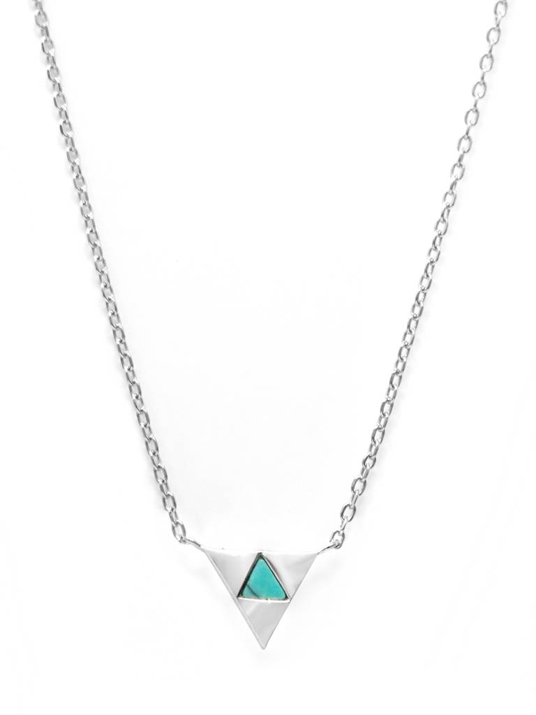 Mannash Lapiz Triangle Sterling Silver Chain Necklace : MCSNCP454D1081