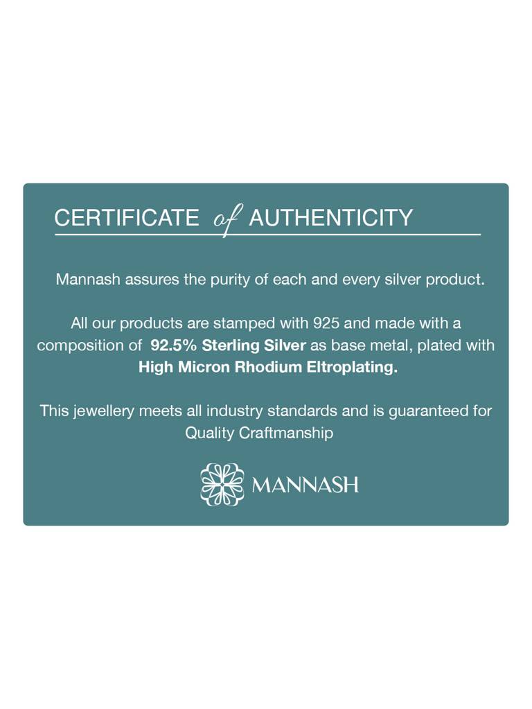 Mannash Trendy Dual Layered Solitaire Sterling Silver Chain Necklace : MCSNCP457D1094