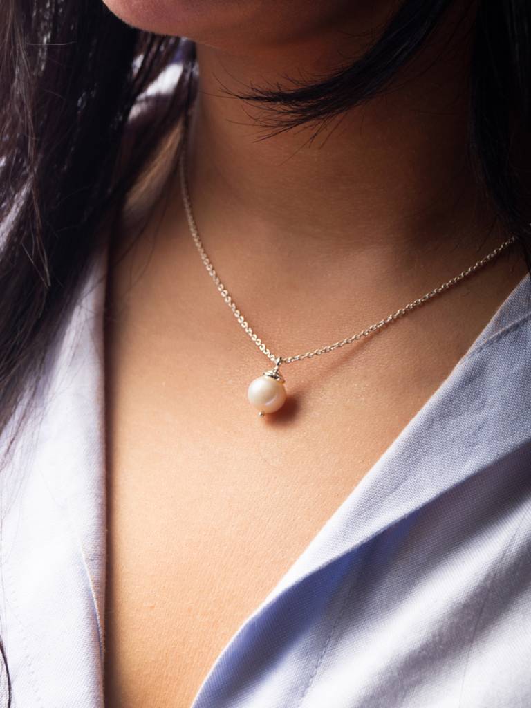 Mannash Pearl Blush Classic Sterling Silver Pendant Necklace : MCSNCP86D146