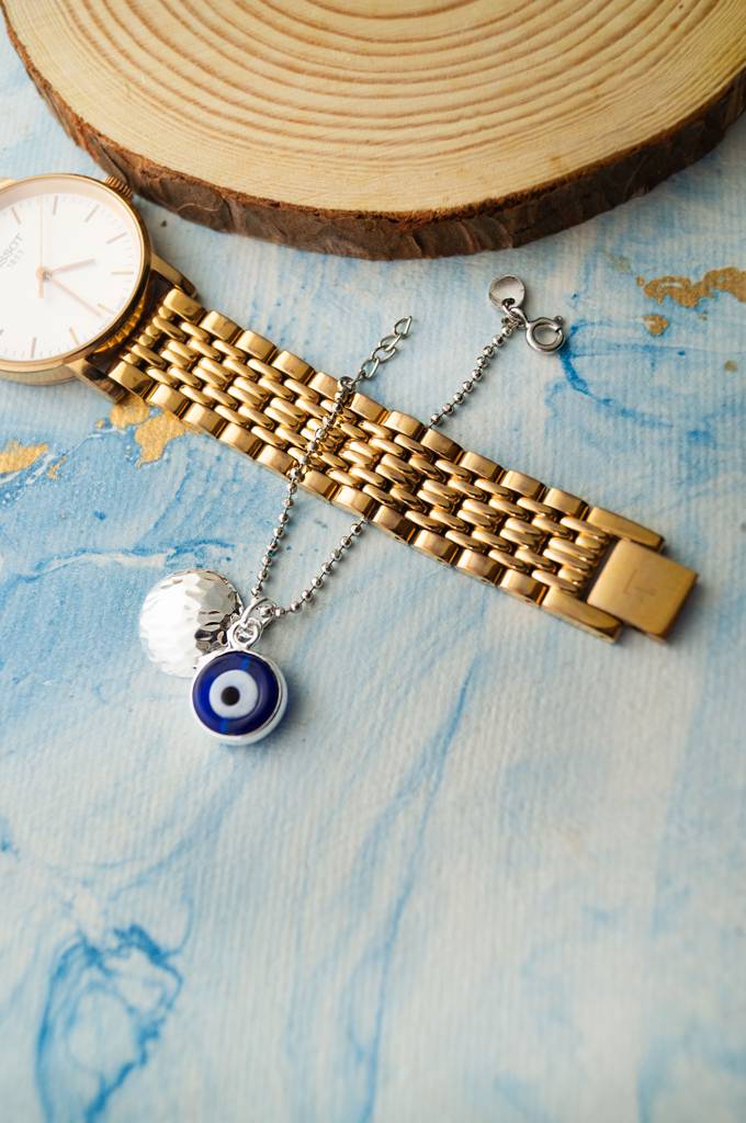 Mannash Evil Eye Sterling Silver Lumba Bhabhi Rakhi : MCSWR667D1589
