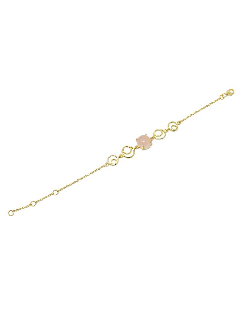 Rosy Circle Game Gold Plated Sterling Silver Chain Bracelet : MCYBC81D135