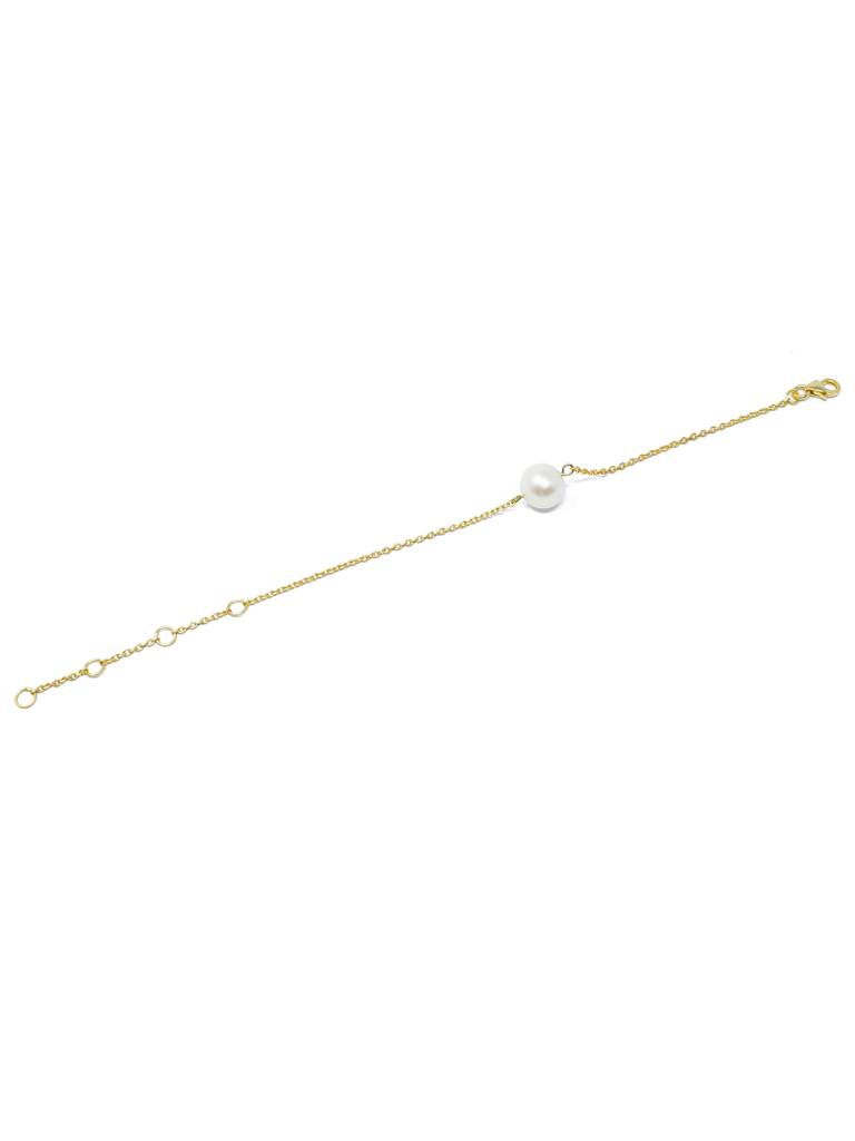 Carry Me Everywhere Pearl Blush Chain Gold Plated Sterling Silver Bracelet : MCYBC82D137