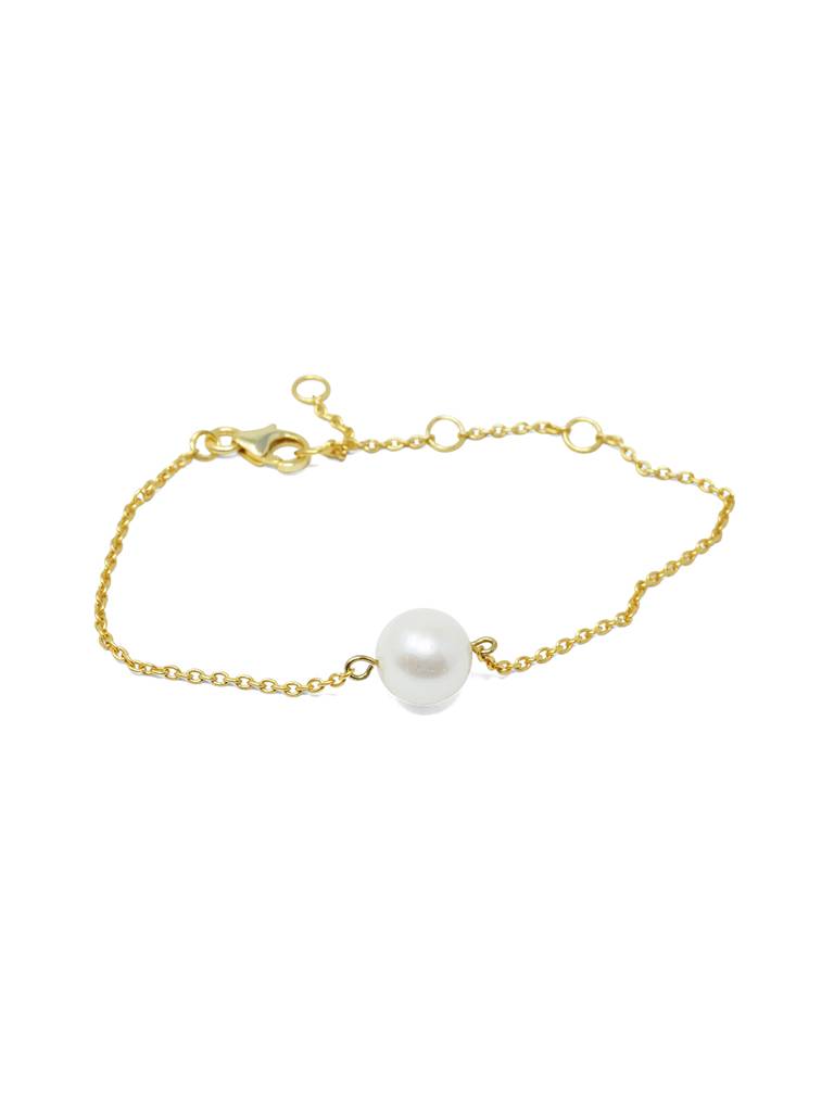 Carry Me Everywhere Pearl Blush Chain Gold Plated Sterling Silver Bracelet : MCYBC82D137