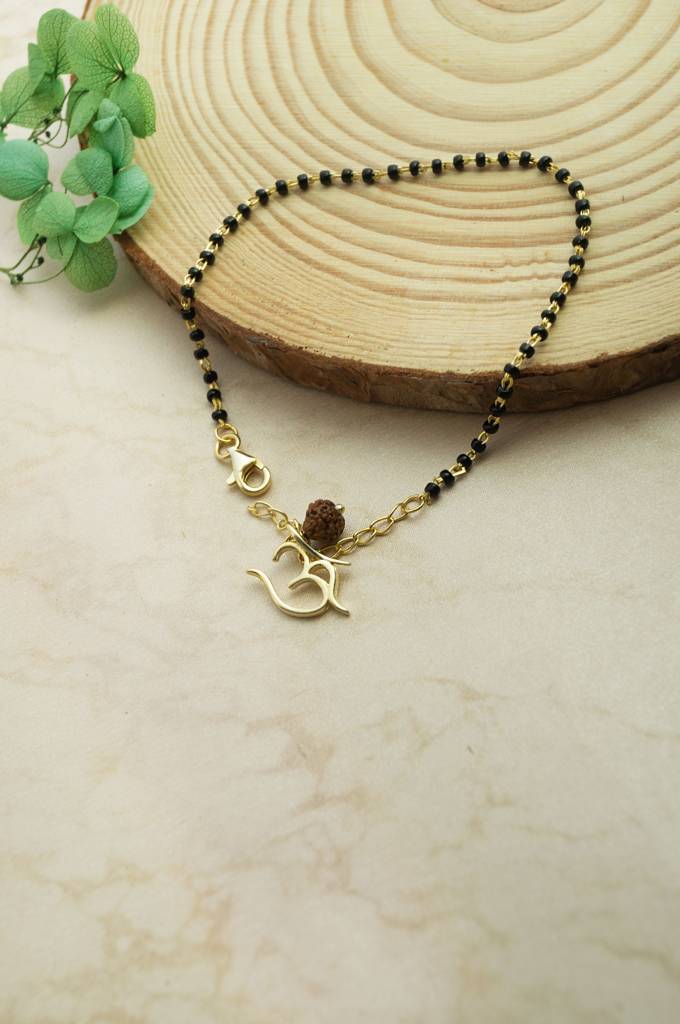 Mannash Divine Om Blessings Gold Plated Sterling Silver Mangalsutra Bracelet : MCYBM863D1997