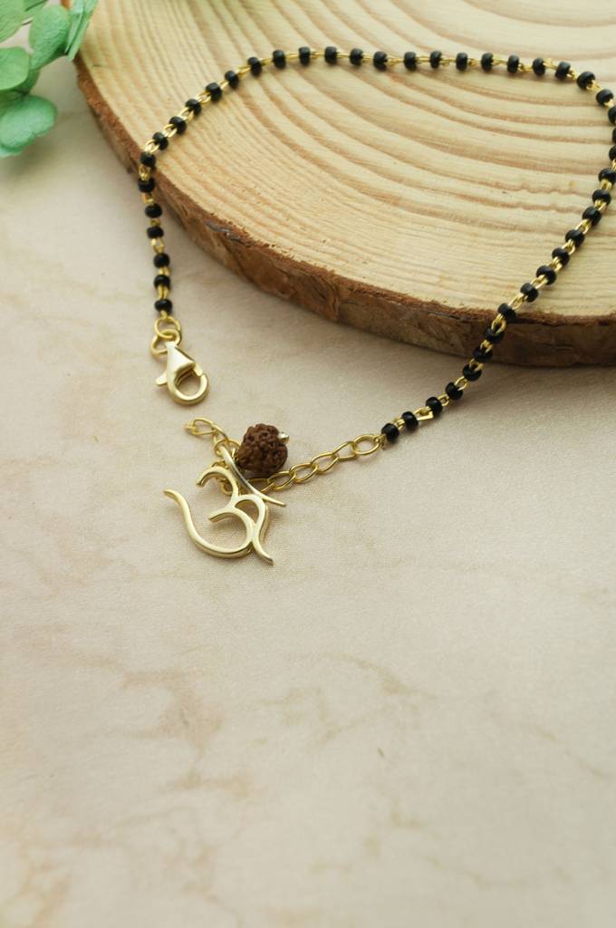 Mannash Divine Om Blessings Gold Plated Sterling Silver Mangalsutra Bracelet : MCYBM863D1997