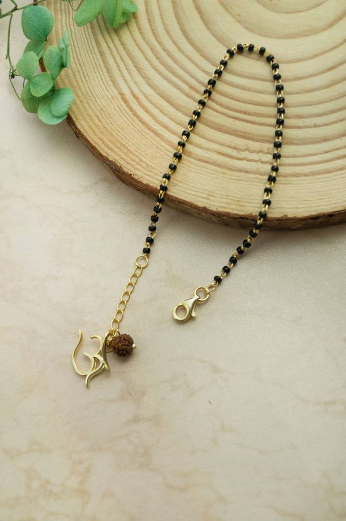 Mannash Divine Om Blessings Gold Plated Sterling Silver Mangalsutra Bracelet : MCYBM863D1997