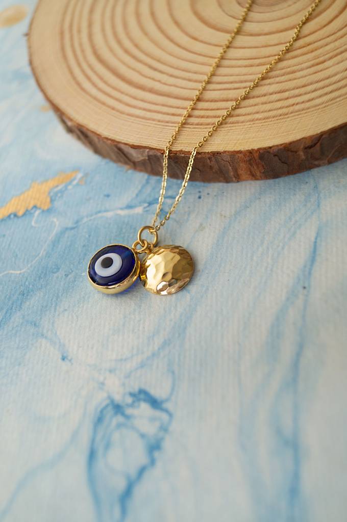 Evil Eye Sterling Silver Charm Pendant With Chain : MCYCPC667D1583
