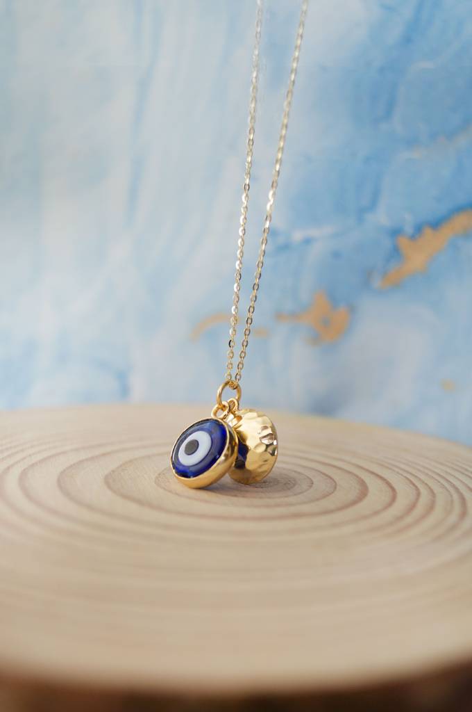 Evil Eye Sterling Silver Charm Pendant With Chain : MCYCPC667D1583