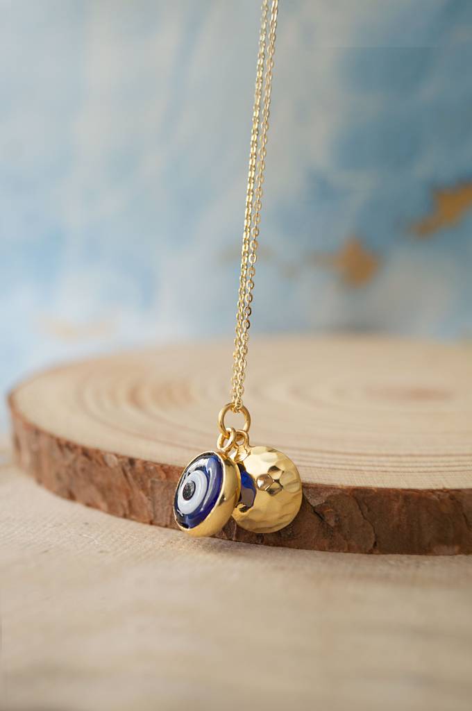 Evil Eye Sterling Silver Charm Pendant With Chain : MCYCPC667D1583