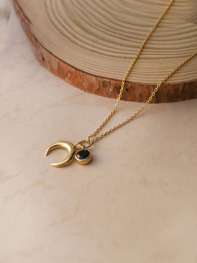 Holistic Horse Shoe Gold Plated Sterling Silver Charm Pendant With Chain : MCYCPC675D1635