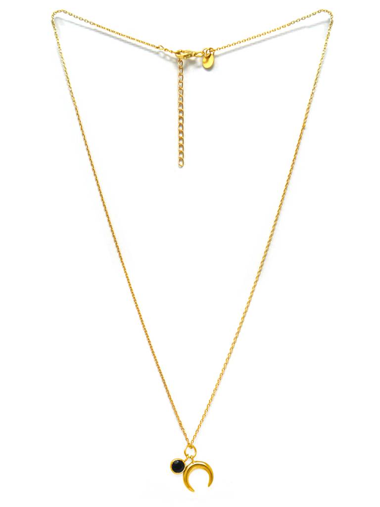 Holistic Horse Shoe Gold Plated Sterling Silver Charm Pendant With Chain : MCYCPC675D1635