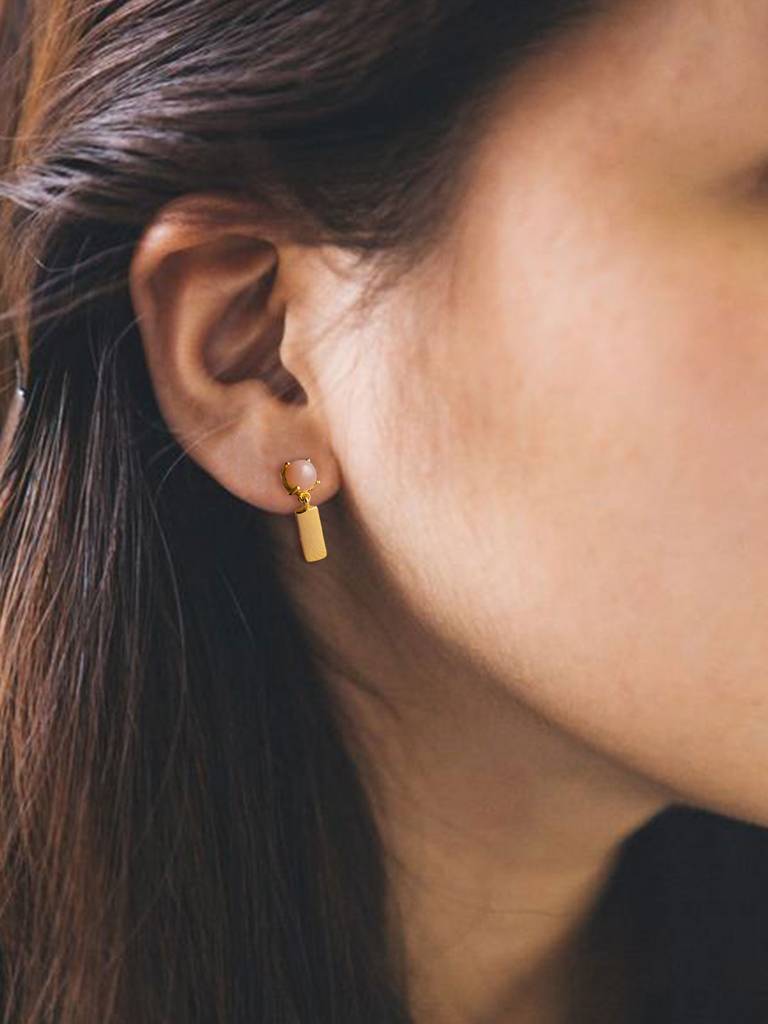 Rosy Bar Sterling Silver Drop Earrings : MCYED99D160