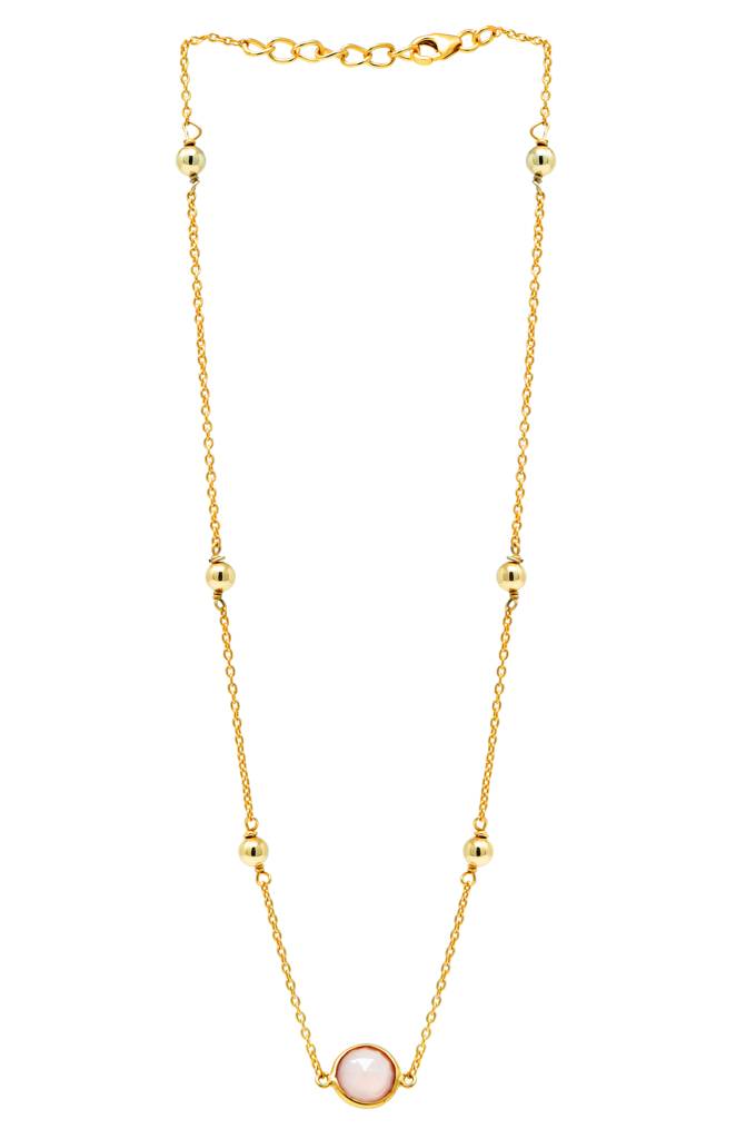Mannash Rosy Dancing Balls Sterling Silver Chain Necklace : MCYNCP90D153