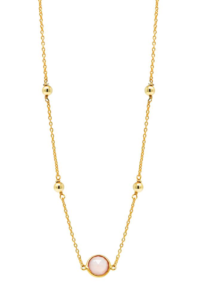 Mannash Rosy Dancing Balls Sterling Silver Chain Necklace : MCYNCP90D153