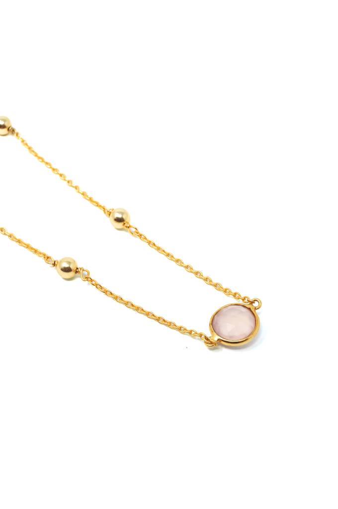 Mannash Rosy Dancing Balls Sterling Silver Chain Necklace : MCYNCP90D153
