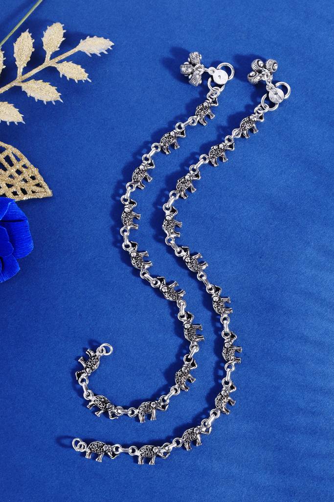 Elephant Silver Anklets : MDECMIX38